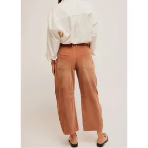 Free People Good Luck Cord Barrel Jeans Tan Brown Neutral Size 30 Corduroy thumbnail 5