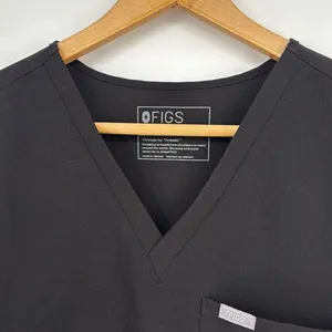Figs Caterina Short Sleeve V-Neck Scrub Top Women's Size Large in Black - EUC! thumbnail 3