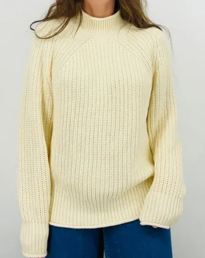 j. crew ivory chunky knit mockneck sweater size M thumbnail 1