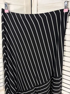 Matty M Skirt Maxi Black White Striped L thumbnail 3