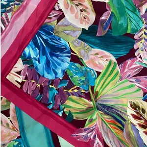 ZARA Multicolor Satin Effect Tropical Scarf Print V- Neck Midi Dress - S‎ NWT thumbnail 12