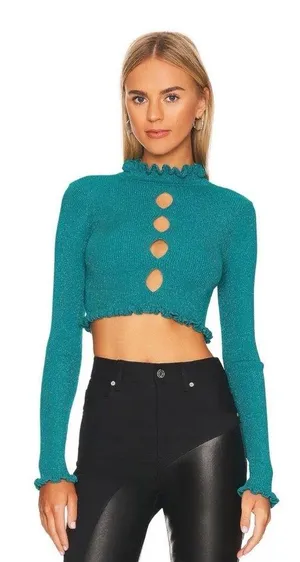 For love and lemongs Lorelei cropped sweater thumbnail 1
