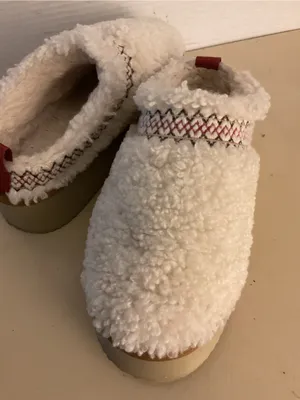 Women plush fuzzy faux fur fleece platform slipper boot mules US 6.5 thumbnail 7
