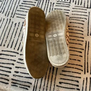 Crown Vintage Cow Print Haircalf Slip On Sneakers Tan Brown 10 thumbnail 6