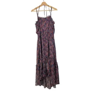 Parker‎ Amethyst Floral Silk Chiffon Purple & Red Floral Midi Dress M thumbnail 3