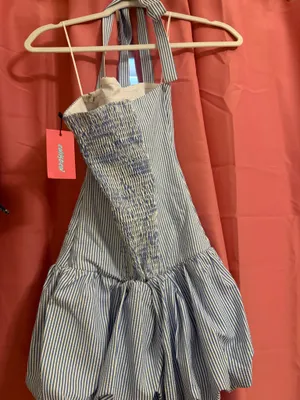Edikted striped halter dress blue and white thumbnail 1