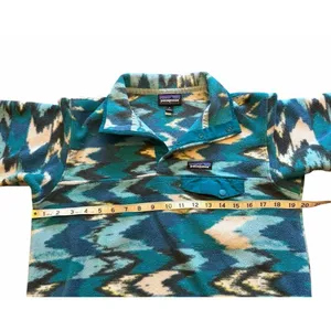 Patagonia Synchilla Fleece Women's Adult Small Trout Tales Elwha Blue Mock Neck thumbnail 8
