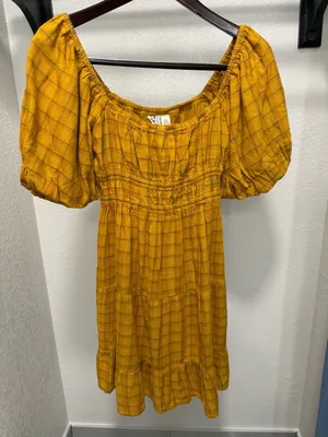Roxy Sunset Oasis Mini Dress in Buckthorn Brown Mini Zephyr Plaid-S thumbnail 1