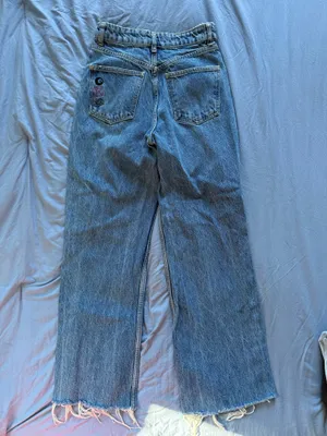 Zara Custom Embroidered Distressed Jeans thumbnail 3