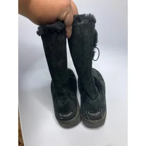 Koolaburra by UGG Victoria Boots Womens 9 Black Fair Suede Faux Fur Bows 1096409 thumbnail 4
