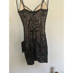 Lulus Moonlit Love Black Sequin Sleeveless Bodycon Mini Dress Size XS Sexy thumbnail 3