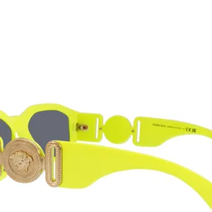 Versace BRAND NEW Authentic Geometric unisex Sunglasses yellow fluorescent frame thumbnail 9