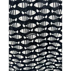 Tuckernuck‎ Piscis Catalans Fish Print Coverup Tunic Dress XS Black White Fringe thumbnail 8