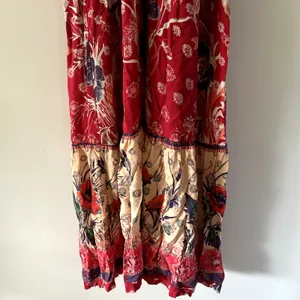 Maeve Anthropologie Juniper Red Paisley Floral Maxi Boho Dress Size L thumbnail 4
