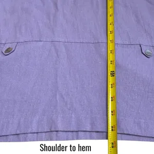 Vintage Two Potato 100% Linen Purple Hooded Pullover Coastal Resort Travel‎ M thumbnail 10