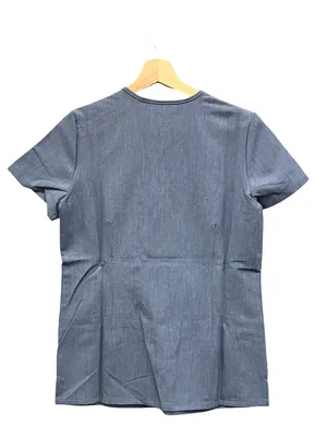NEW Figs Casma Three Pocket Scrub Top in Heather Denim Size Small thumbnail 2