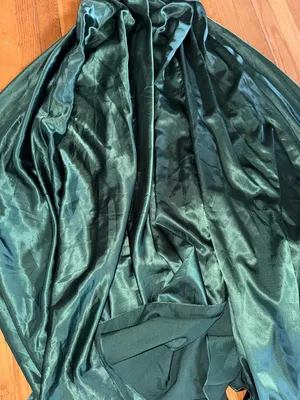 NWT Cinderella divine Emerald Satin High-Slit Evening Dress maxi gown tie size M thumbnail 2