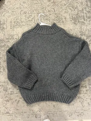 Gray Wool Mockneck Sweater Size L thumbnail 1
