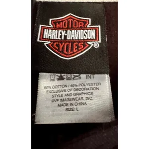 Harley-Davidson Racine WI Black Skull Embroidered V-Neck Pullover Hoodie L thumbnail 10