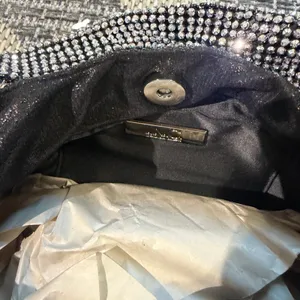 I.N.C. International Concepts Rhinestone Pewter Hobo Mini Purse thumbnail 5