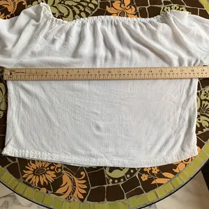 BOHO White Off-Shoulder Lace Sleeve Blouse Sz: S thumbnail 4