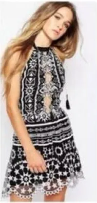 Jen’s Pirate Booty Embroidered Navy Halter Mini Dress thumbnail 1