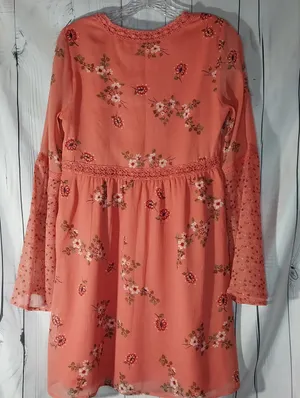 Abercrombie & Fitch Coral Floral Mixed Print Boho Festival Mini Babydoll Dress thumbnail 2