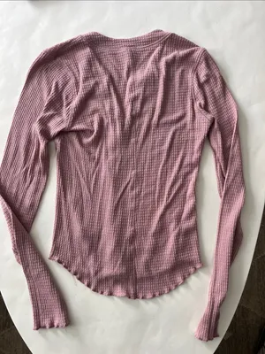 Free People Intimately One of the Girls Henley Button Down Top Mauve Large thumbnail 4