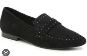 Bleeker & bond black suede studded loafers size 7 thumbnail 1