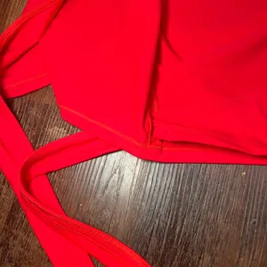 PINK Victoria's Secret Vivid Red Short Sleeve Wrap Top thumbnail 6