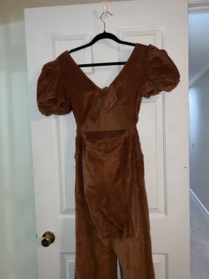 Brown, Corduroy Jumpsuit thumbnail 2