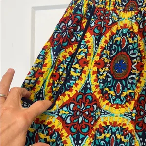 Band of gypsies Boho Patterned halter Maxi dress in Yellow and Blue size medium thumbnail 4