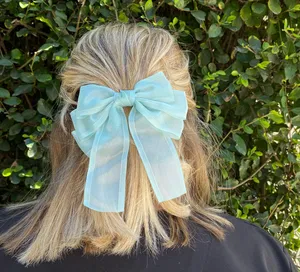 SeaFoam green Bow Clip thumbnail 1