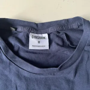 Gymshark Womans White Logo Long Sleeve Tee Size Medium‎ Navy Blue Workout thumbnail 2