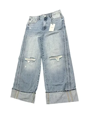 Hidden Jeans High-Rise Light Blue Extra Wide Leg Distressed Jeans thumbnail 1