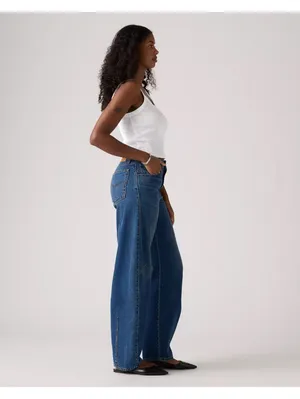 Levi’s Premium Baggy Dad Barrel Jeans Women 25x32 Dark Wash NWT 100% Cotton thumbnail 5