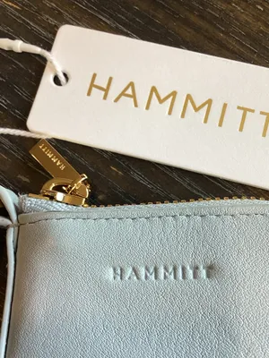 Hammitt Small Blue Leather Key Pouch with Gold Hardware thumbnail 2