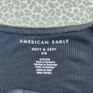 NWOT American Eagle Soft & Sexy Ribbed Black Sleeveless Peplum Top size S thumbnail 2