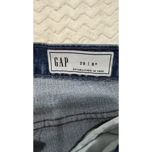 GAP Womens Medium Wash Bootcut Jeans Raw Frayed Hem Size 29 8R Blue Denim thumbnail 4