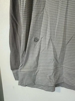 Lululemon Runamuck Long Sleeve Striped Henley Top Women’s Gray 12 thumbnail 4