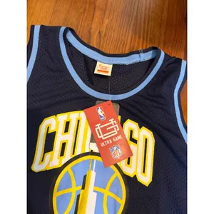 Ultra Game WNBA Chicago Sky Cropped Mesh Basketball Jersey Navy Blue Womens L thumbnail 3