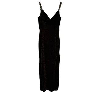 Vintage Scott McClintock Brown Leopard Maxi Dress Womens 6 Formal Glitter Y2K thumbnail 2