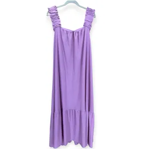 VICI Lavender Textured Tie Back Ruffle Hem Maxi Dress Size Small Sundress thumbnail 3