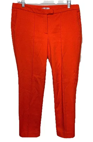 Dalia Collection Ankle Pants Womens‎ 8 Orange Textured Diamond Jacquard Slim Fit thumbnail 1