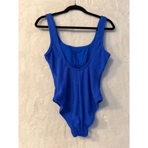 Shade & Shore Blue‎ Textured Crinkle One Piece Swimsuit Small 4-6 NWT thumbnail 2