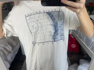 Vintage t Shirt White Size L thumbnail 1
