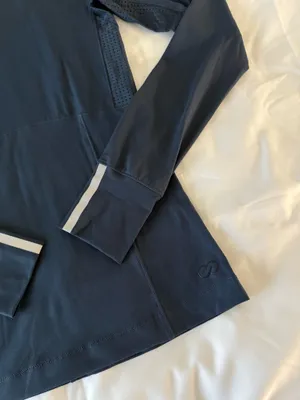Calia by Carrie Dark Blue Long Sleeve Running Top With Breathable Panels And Reflective Detail thumbnail 3