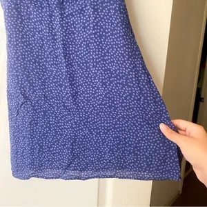 Reformation Dress Hilton Mini Floral Ruffle Wedding Summer‎ Hyacinth 2 GUC thumbnail 3