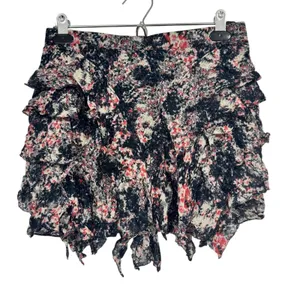Isabel Marant Etoile Blue Pink Floral Silk Mini Skirt Womens 4 Coquette Romantic thumbnail 2