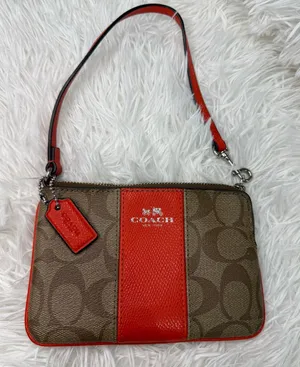 COACH Brown orange Zip Wristlet thumbnail 1
